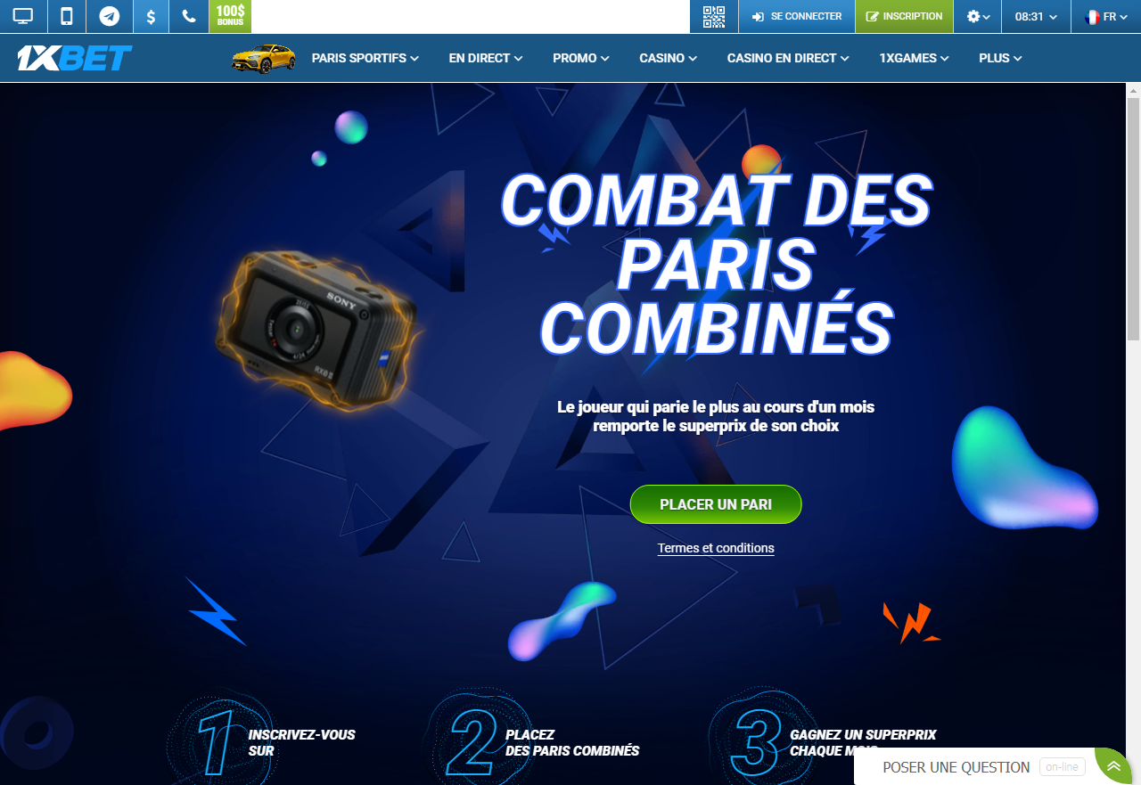 1xBet - Combat des paris combinés