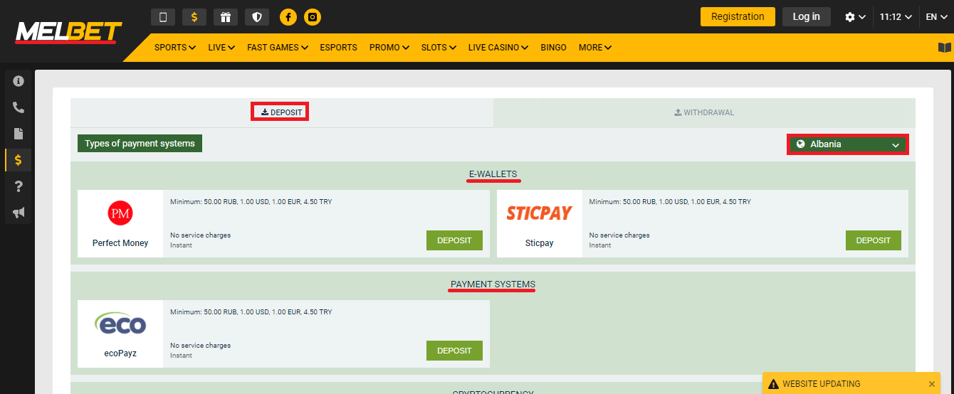 Melbet Méthodes de dépôt